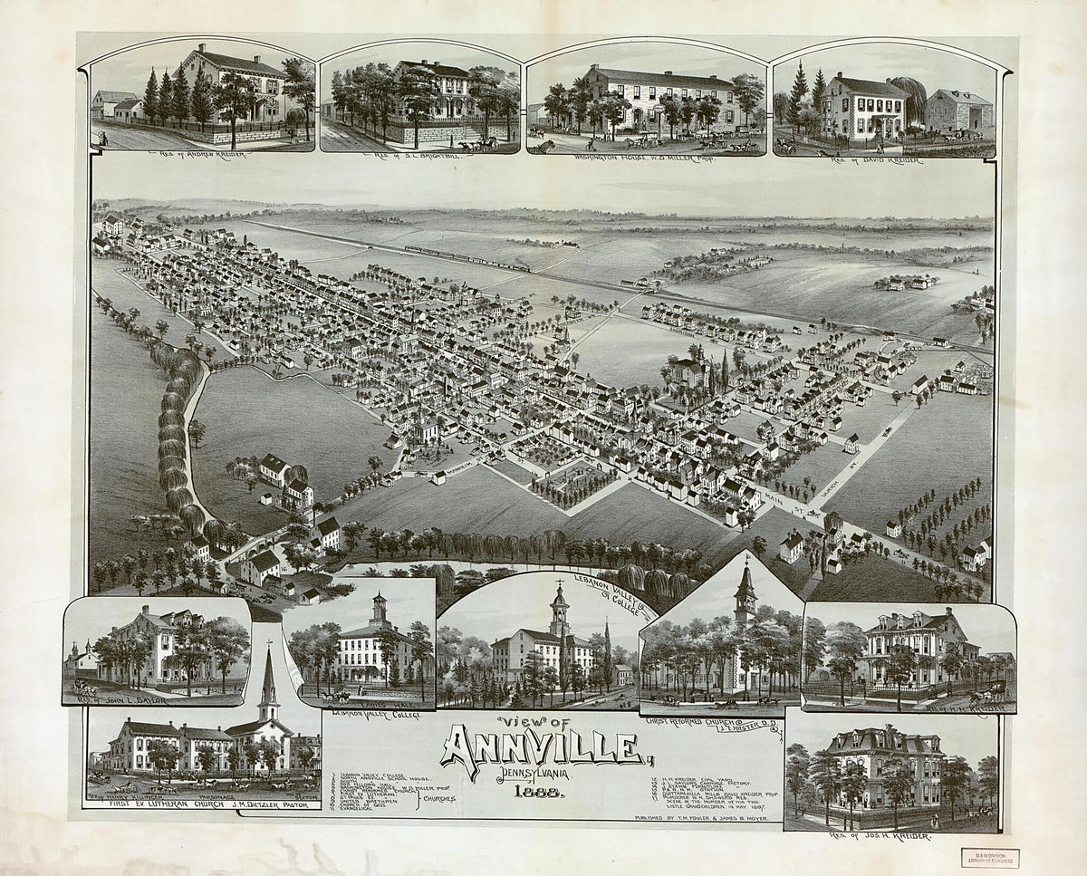 View of Annville, Pennsylvania, 1888 by Relic Map Company
