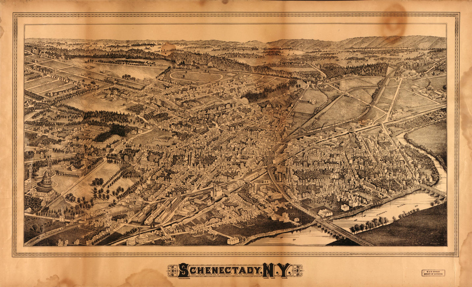 This old map of Schenectady, New York from 1882 was created by L. R. (Lucien R.) Burleigh, J. Lyth in 1882