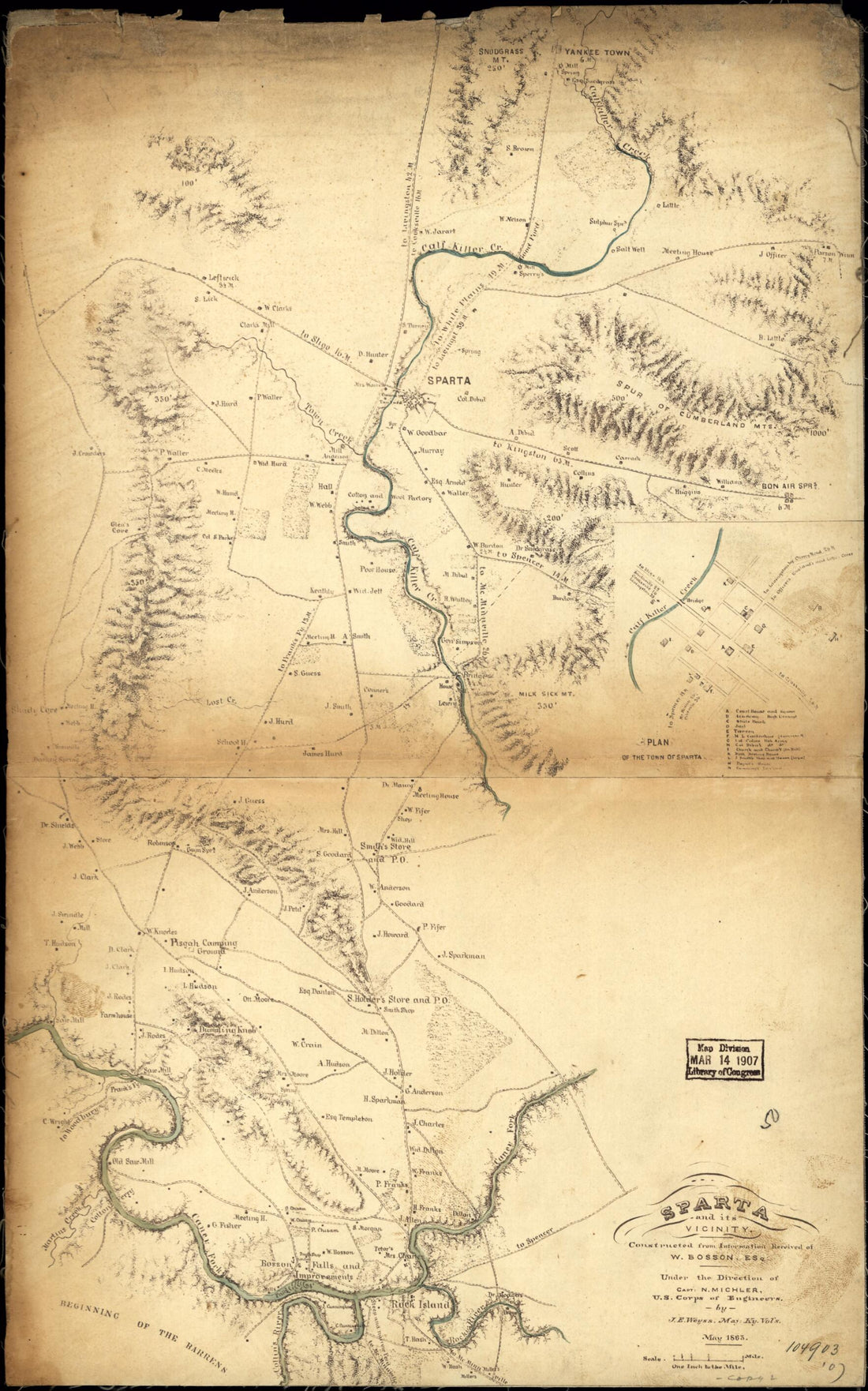 This old map of Sparta and Its Vicinity from 1863 was created by J. E. Weyss in 1863