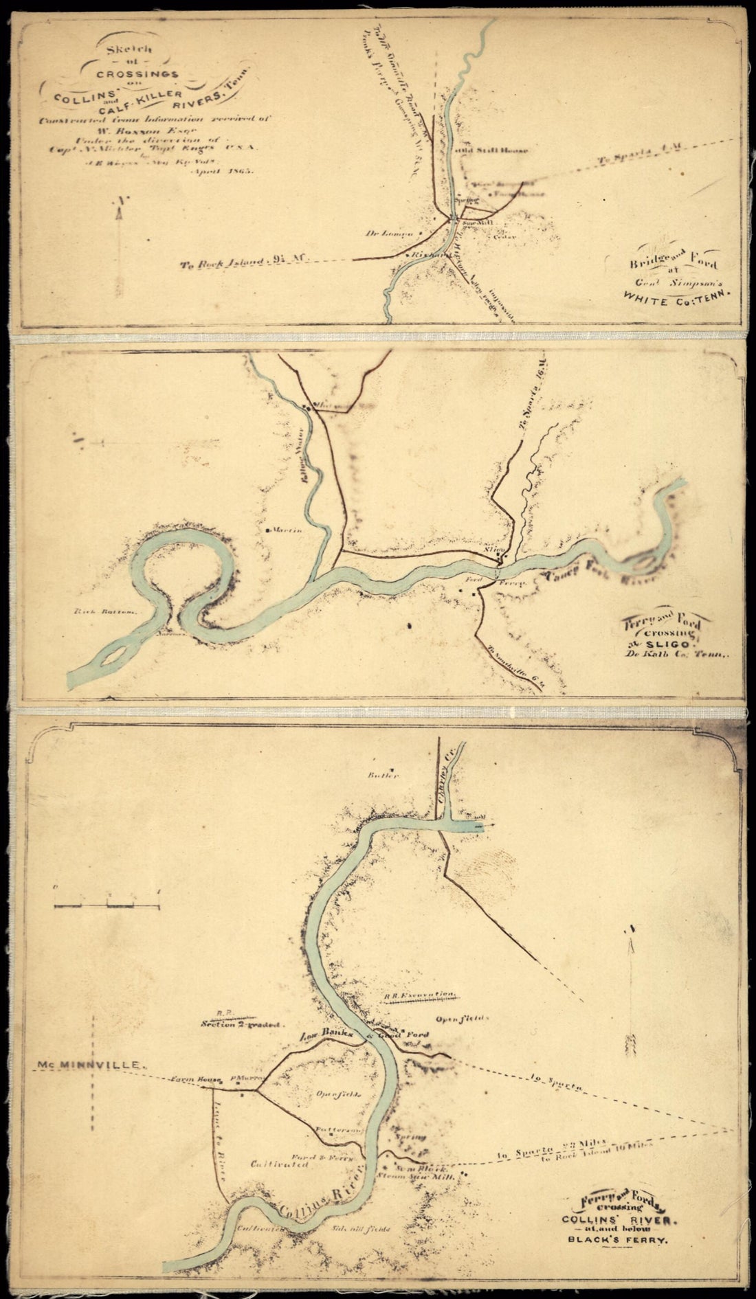 This old map of Killer Rivers, Tennessee from 1863 was created by N. (Nathaniel) Michler, J. E. Weyss in 1863