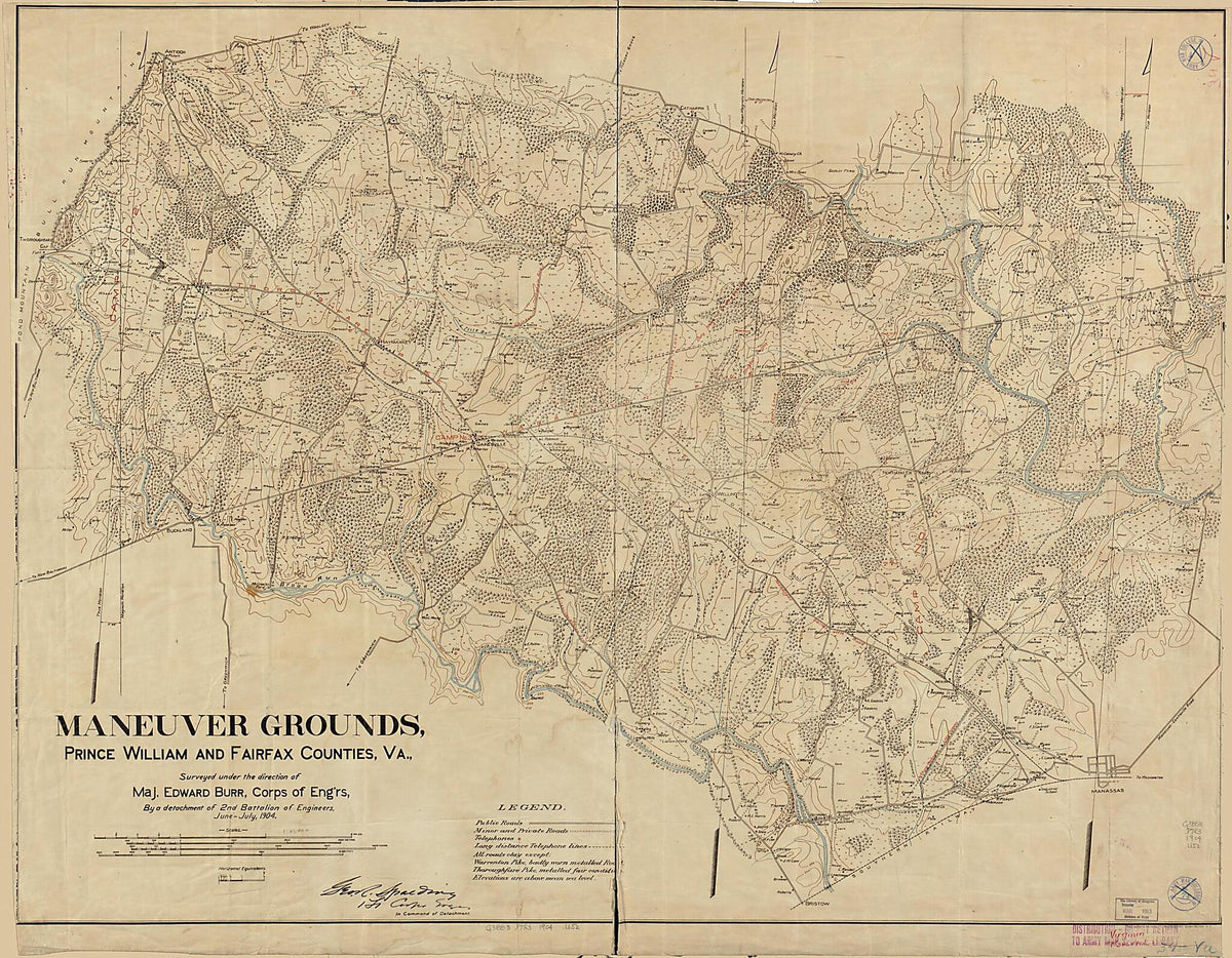 Maneuver Grounds, Prince Willliam and Fairfax Counties, Va 1904 by Relic Map Company