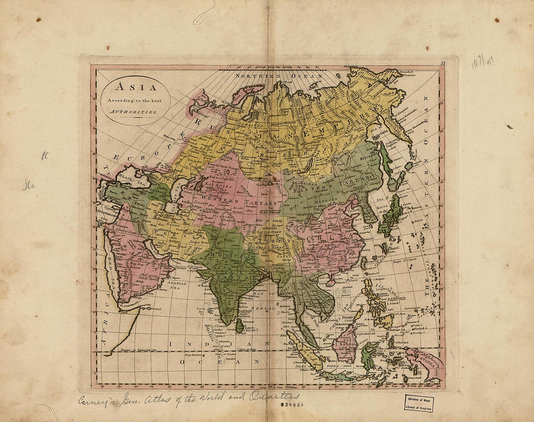 This old map of Asia According to the Best Authorities from 1814 was created by Mathew Carey in 1814