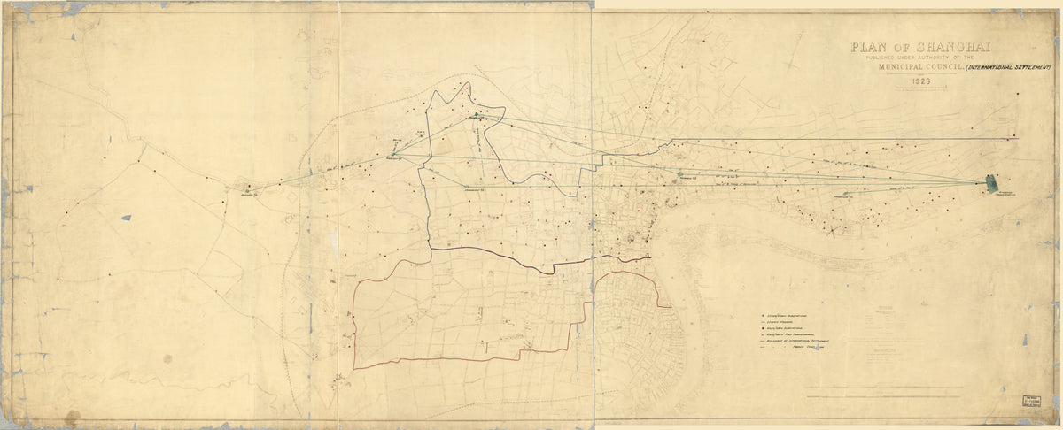 Plan of Shanghai in 1923 by Relic Map Company