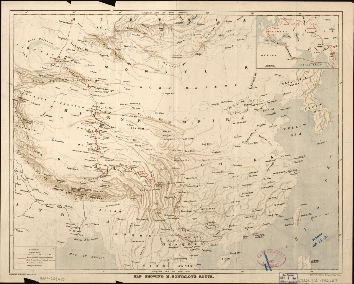 Map Showing M. Bonvalot&
