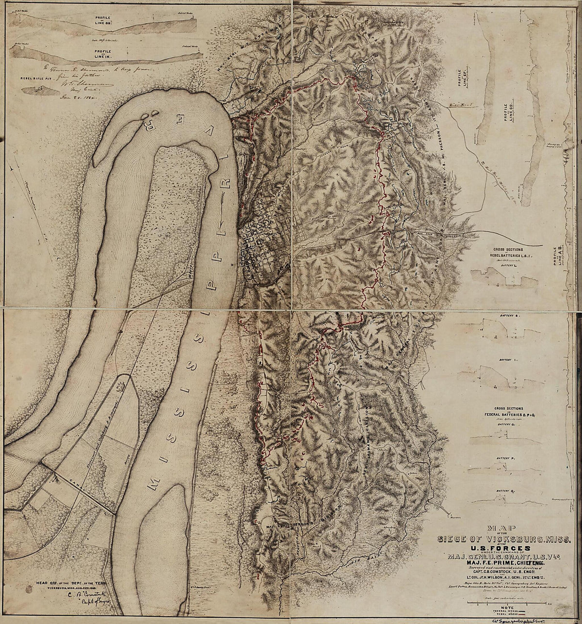 Map of the Siege of Vicksburg, Mississippi 1863 by Relic Map Company