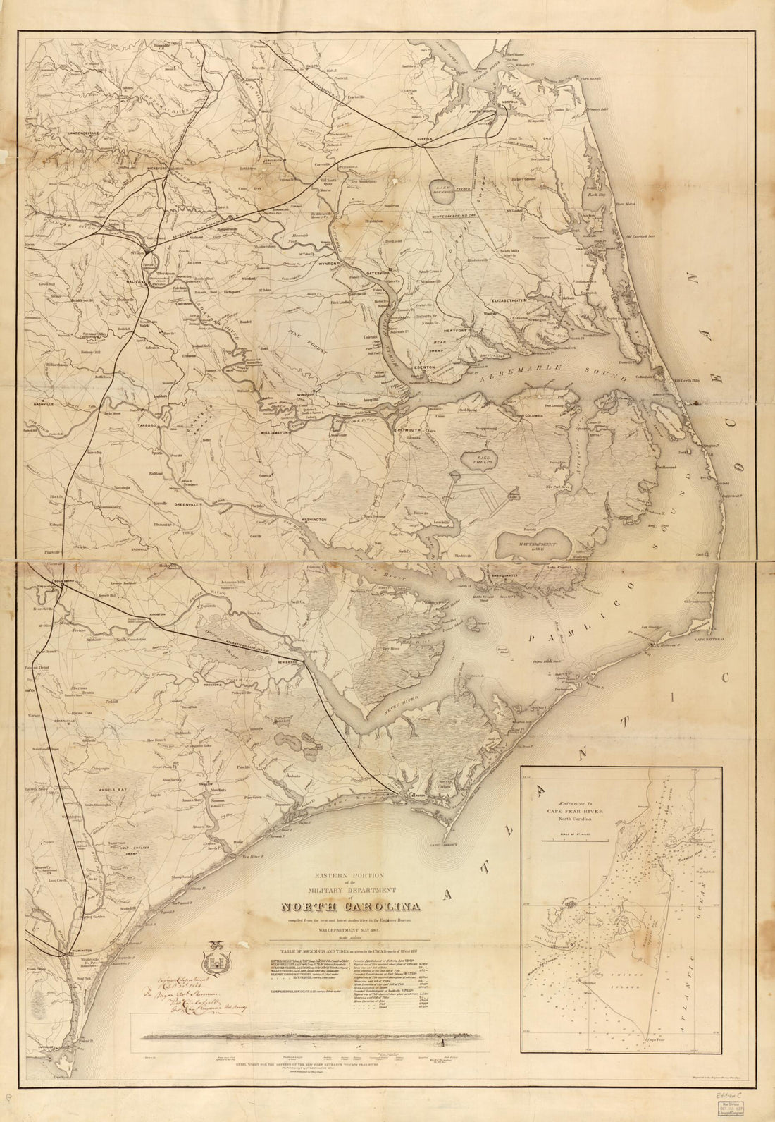 This old map of Eastern Portion of the Military Department of North Carolina from 1862 was created by  United States. Army. Corps of Engineers in 1862