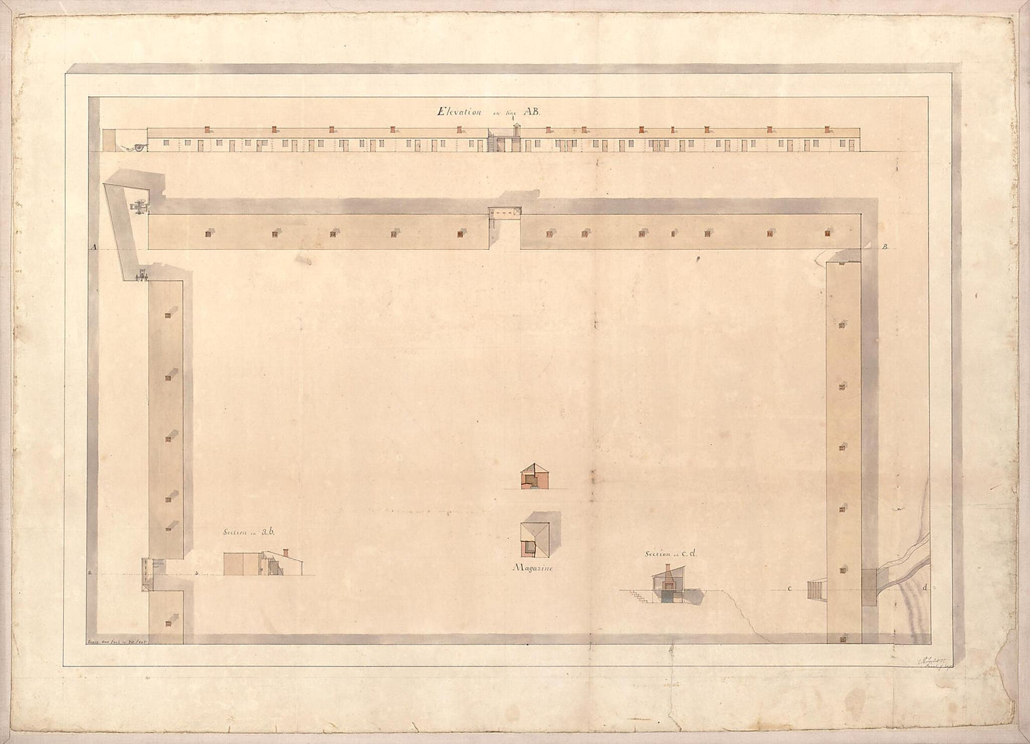 This old map of Plan of Fort Atkinson, Nebraska. (Defence sic at St. Louis) from 1819 was created by Andrew Talcott in 1819