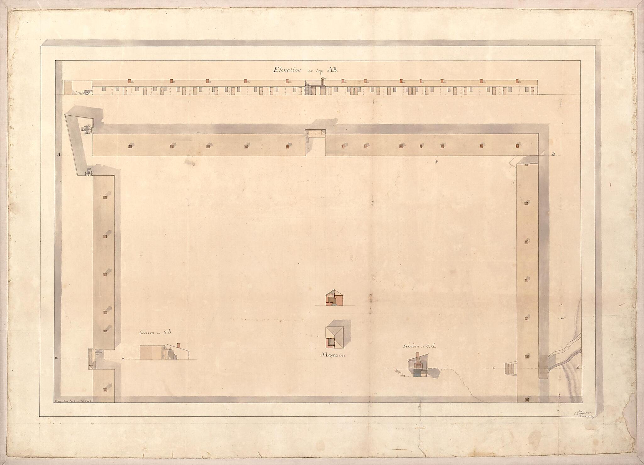 This old map of Plan of Fort Atkinson, Nebraska. (Defence sic at St. Louis) from 1819 was created by Andrew Talcott in 1819