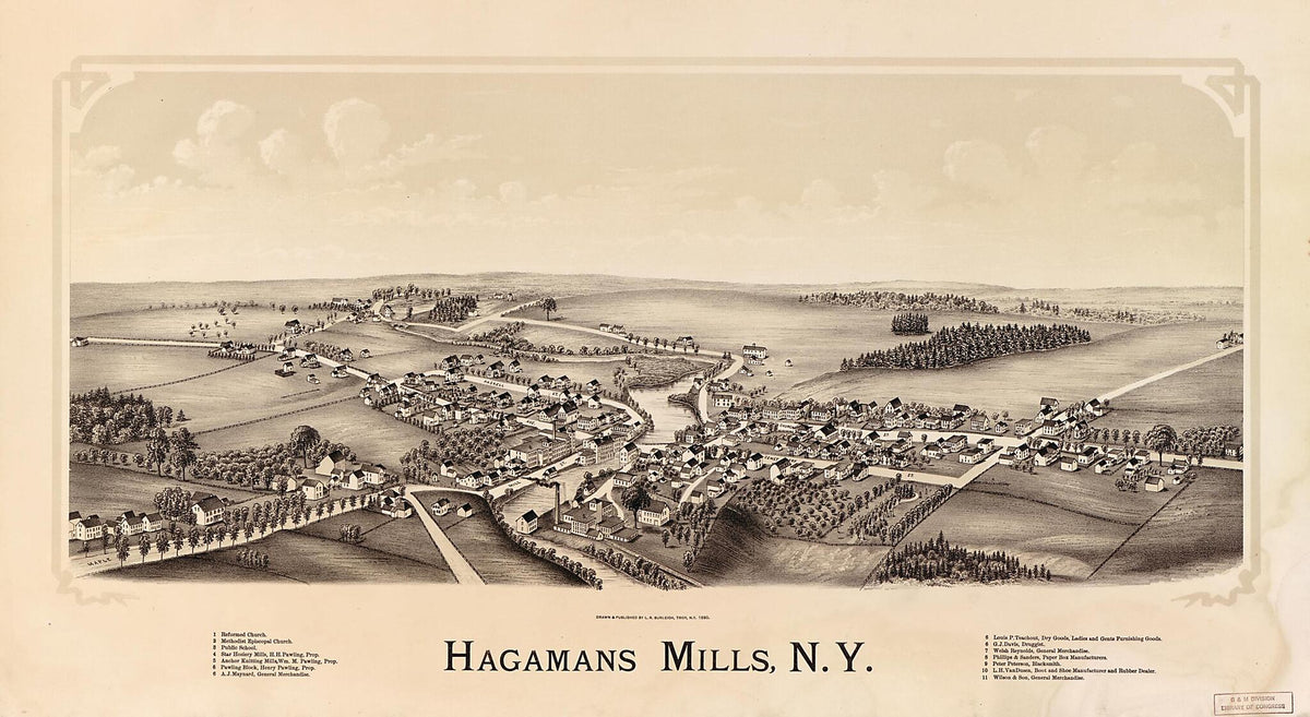 Hagamans Mills, New York 1890 by Relic Map Company