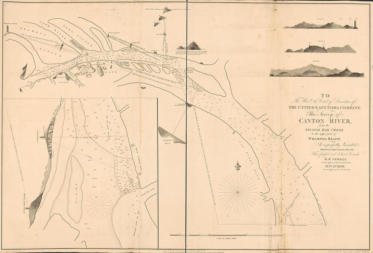 To the Honble. the Court of Directors of the United East India Company, This Survey of Canton River, from the Second Bar Creek to the Upper Part of Whampoa Reach, Is Respectfully Inscribed (This Survey of Canton River from the Second Bar Creek to the ... by Relic Map Company