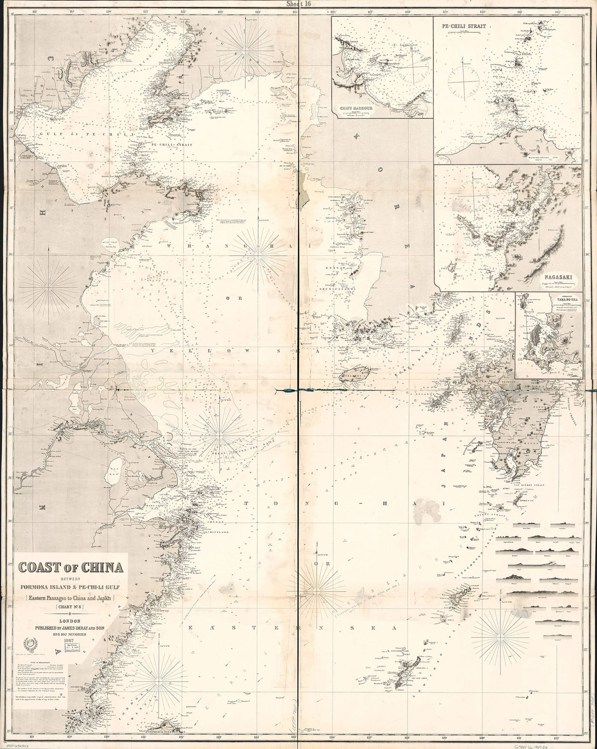 Chi-Li Gulf : Eastern Passages to China and Japan : Chart No. 8 1867 by Relic Map Company