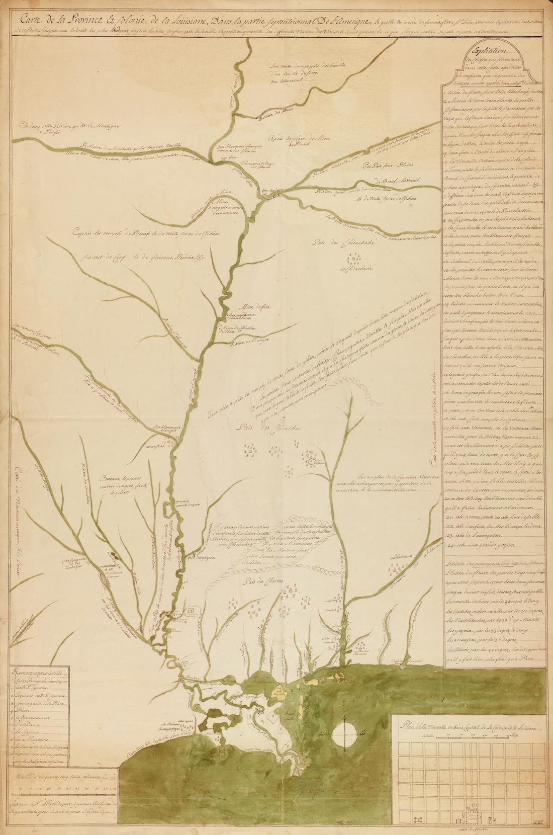 This old map of Carte De La Province Et Colonie De La Louisiane, Dans La Partie Septentrionnal De L&