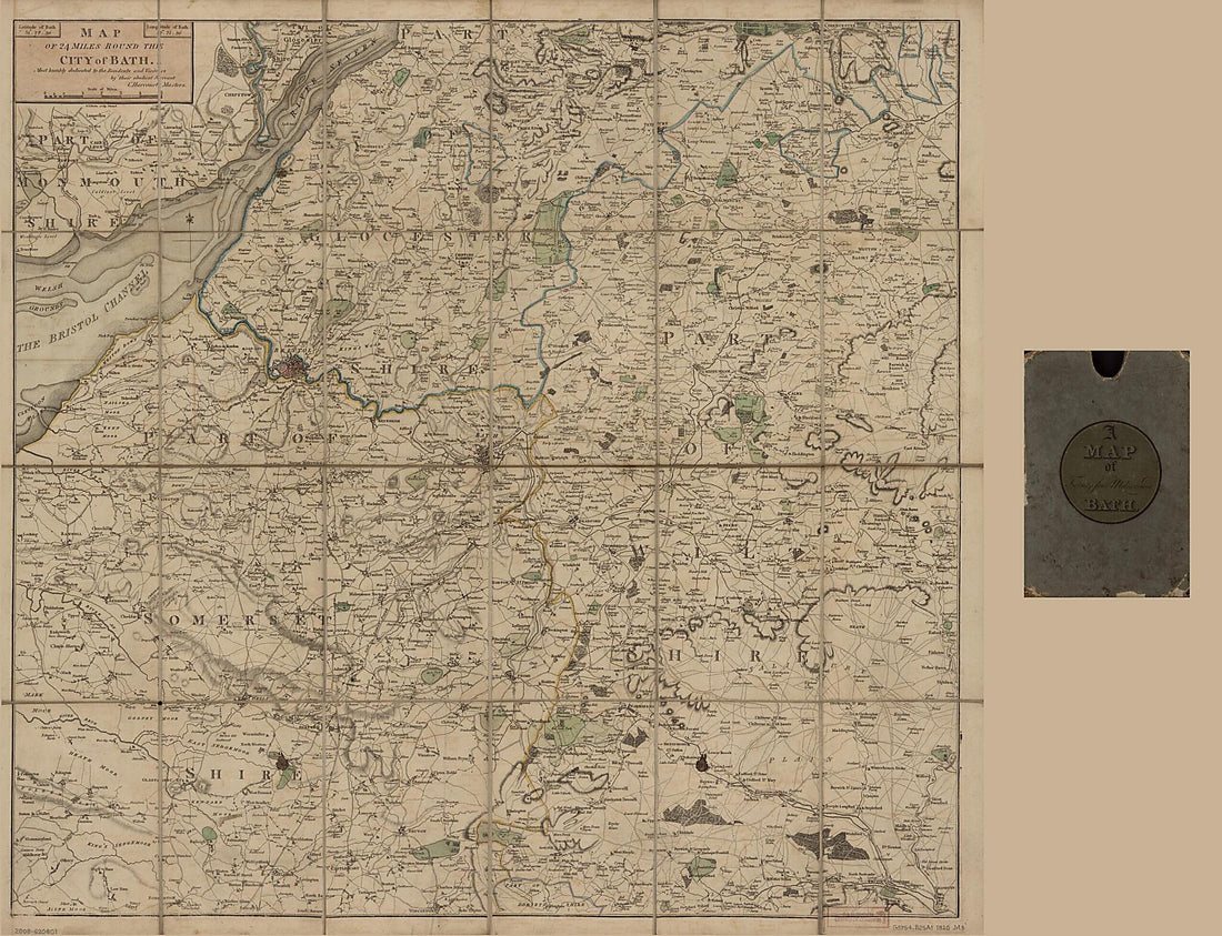 This old map of Map of 24 Miles Round the City of Bath (four Miles Round the City of Bath, Map of Twenty Four Miles Round Bath) from 1820 was created by C. Harcourt (Charles Harcourt) Masters, Samuel John Neele in 1820
