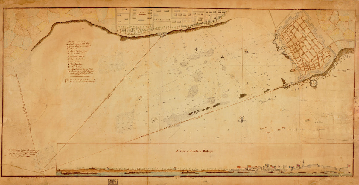 Plan of the Town and Harbor of Tripoli 1804 by Relic Map Company