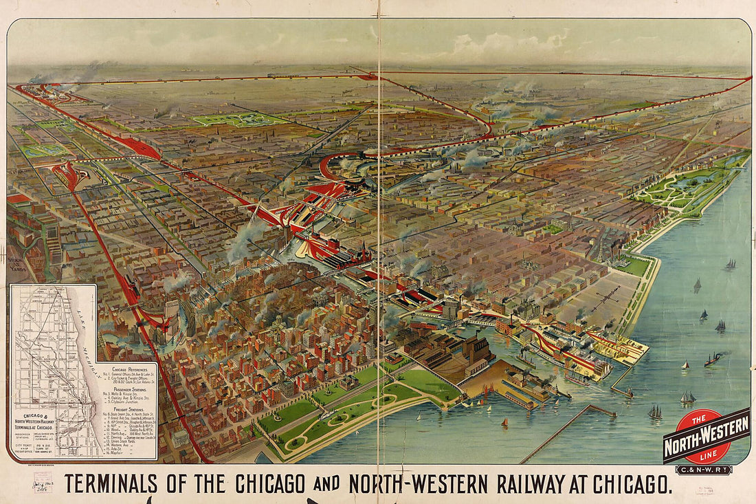This old map of Western Railway at Chicago from 1902 was created by  Geo. H. Walker &amp; Co in 1902