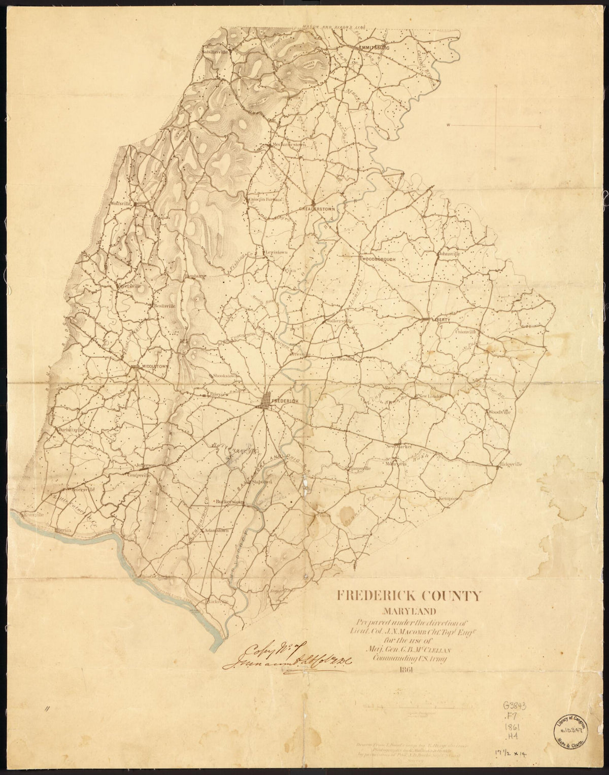 Frederick County, Maryland 1861 by Relic Map Company