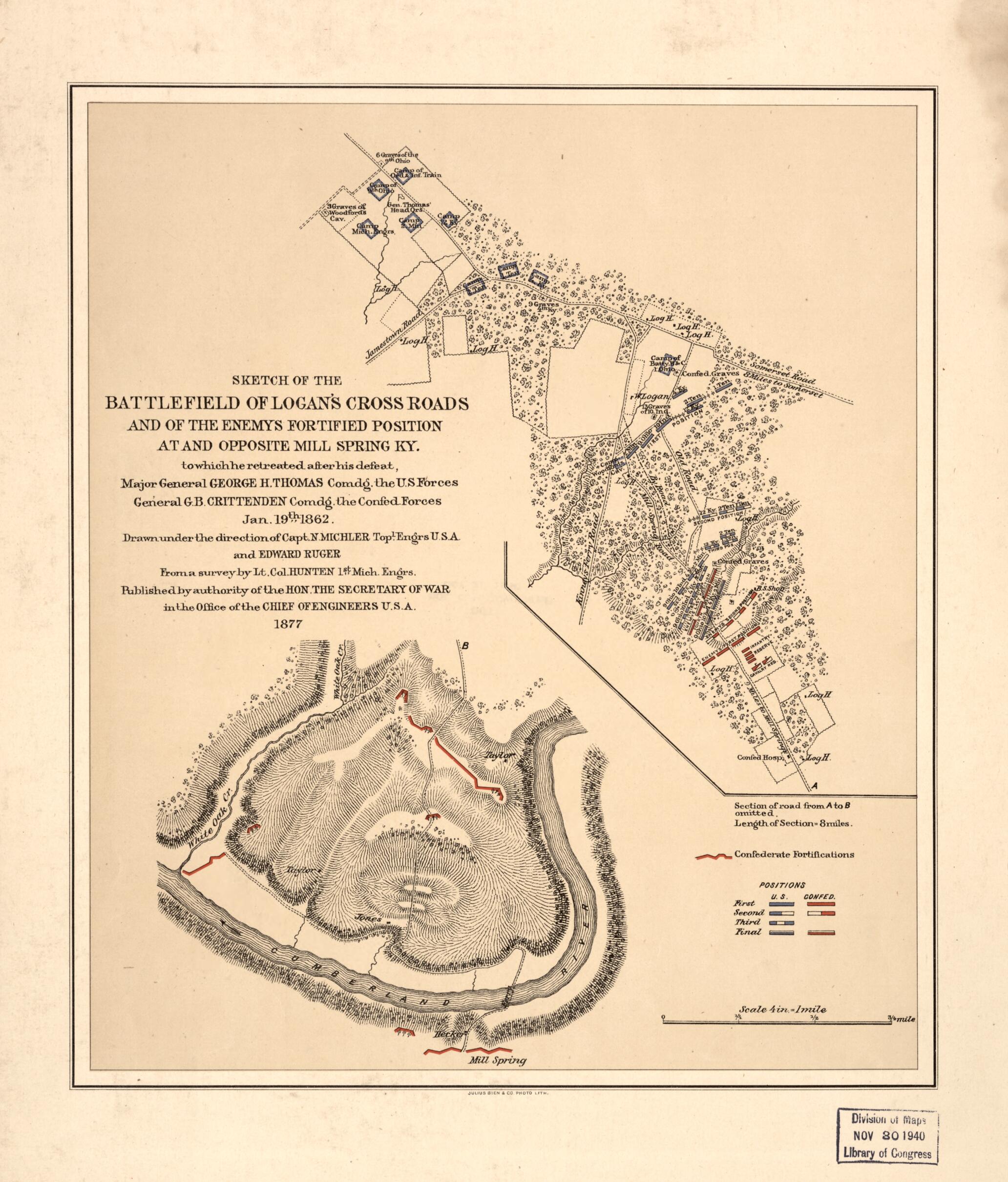 This old map of Sketch of the Battlefield of Logan&