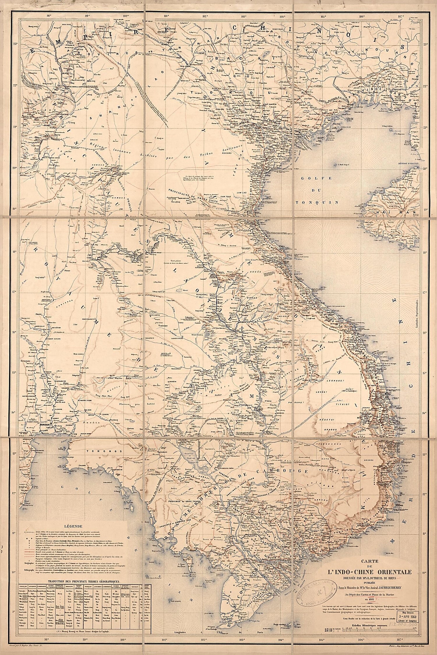 Chine Orientale in 1881 by Relic Map Company
