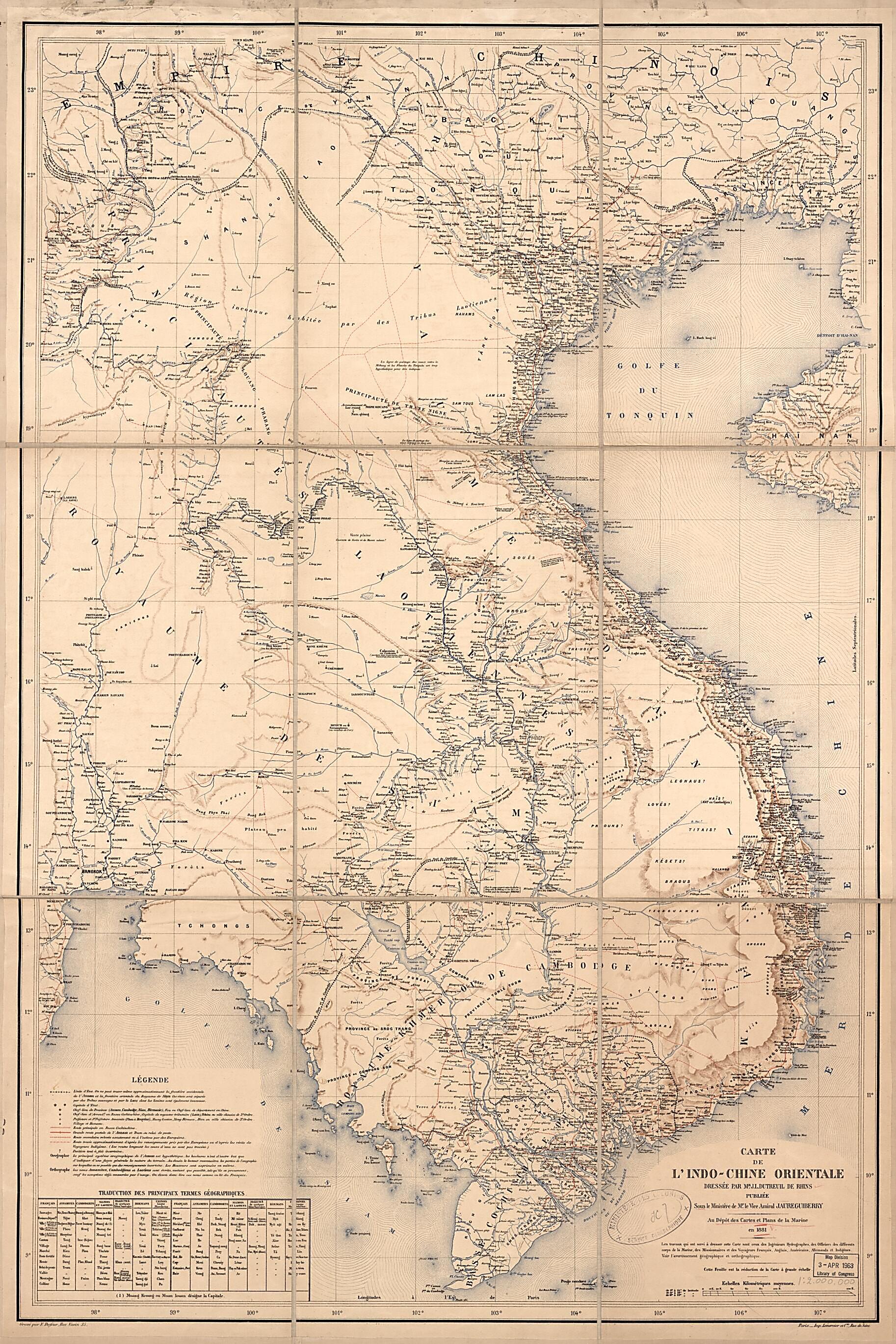 Chine Orientale in 1881 by Relic Map Company
