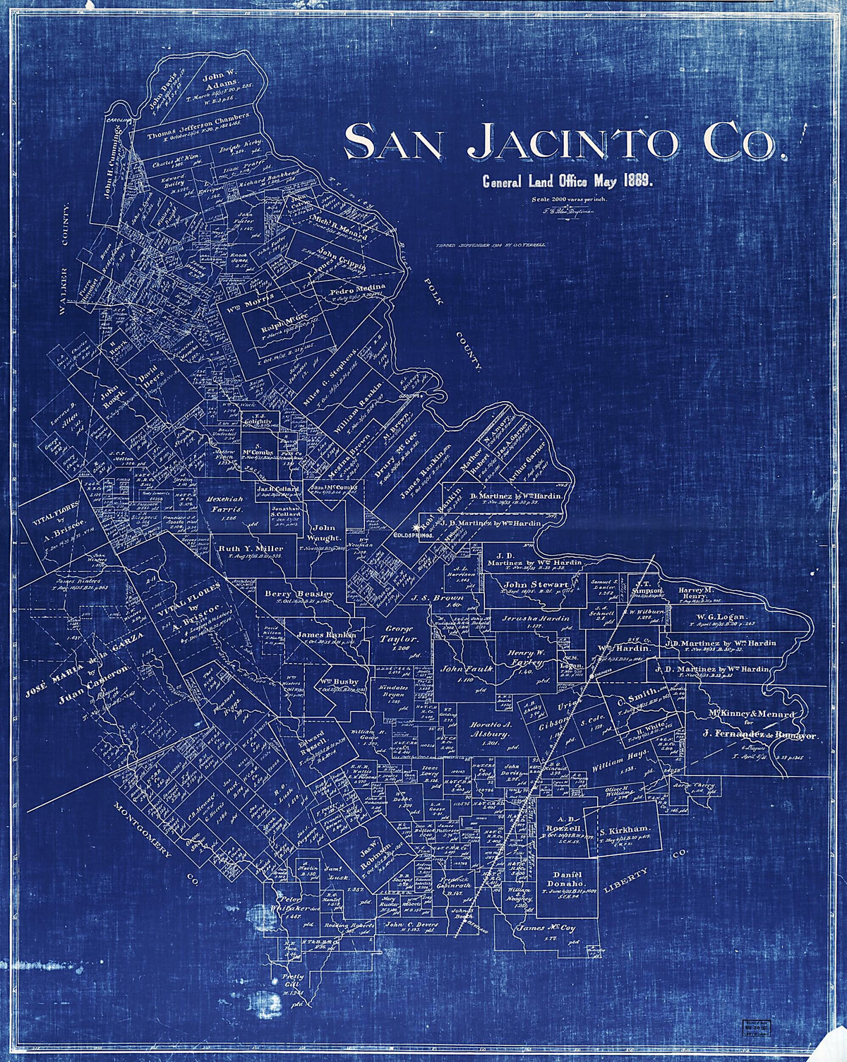 San Jacinto Co in 1914 by Relic Map Company