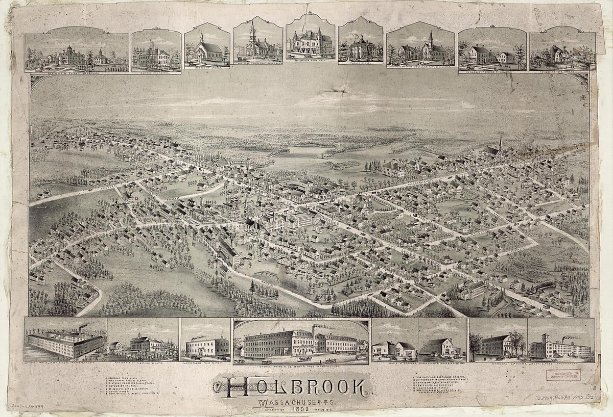 Holbrook, Massachusetts, 1892 : Incorporated Feb. 29, 1872 by Relic Map Company