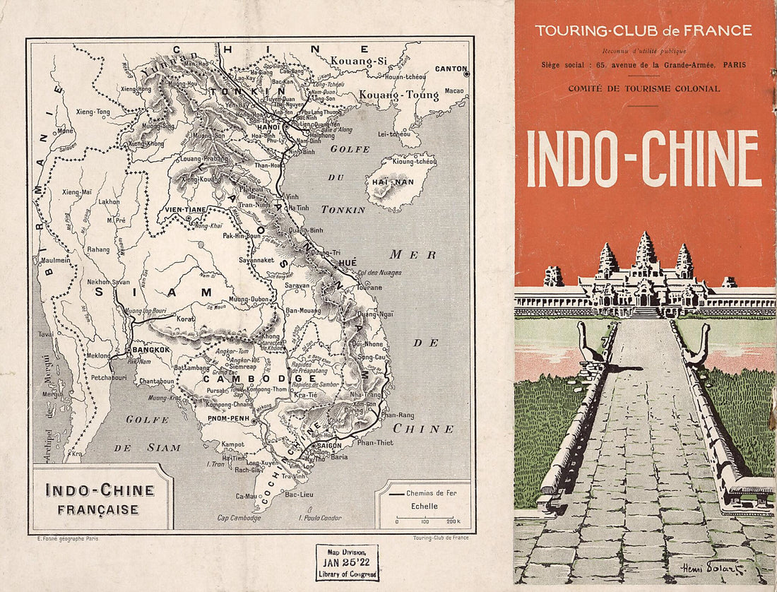 This old map of Chine Franc̜aise from 1910 was created by E. Fonné,  Club De France in 1910