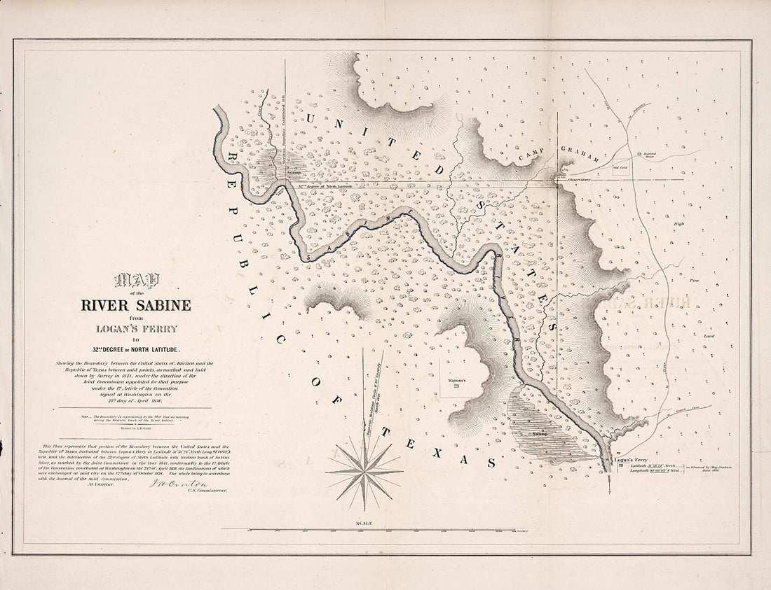 This old map of Map of the River Sabine from Logan&