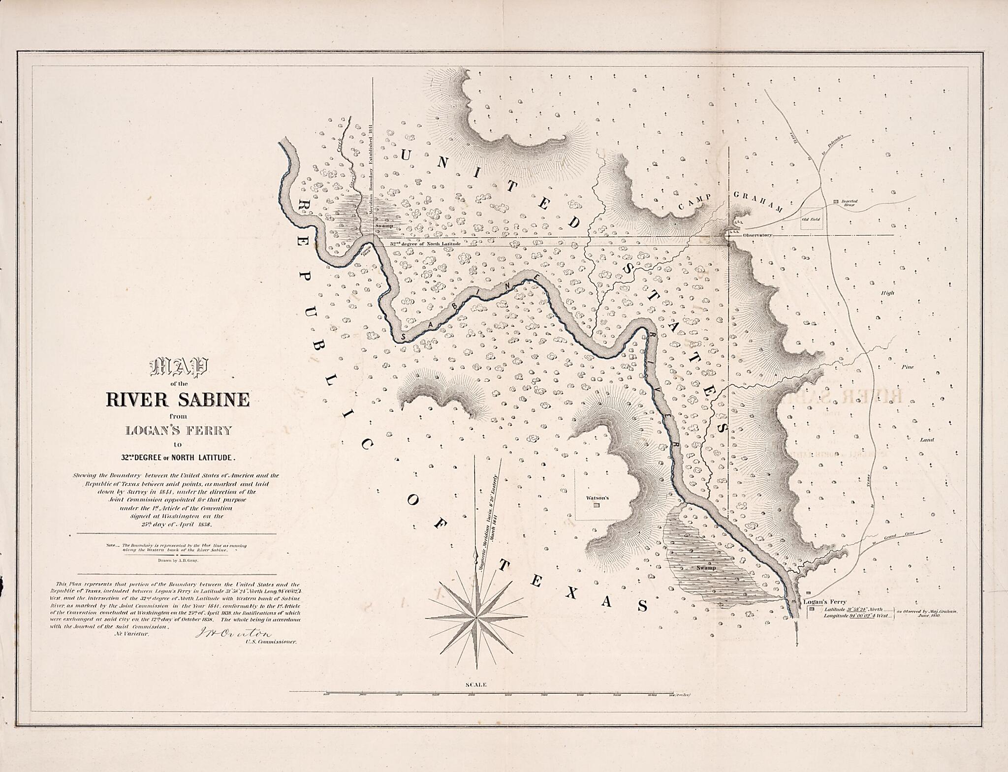 This old map of Map of the River Sabine from Logan&
