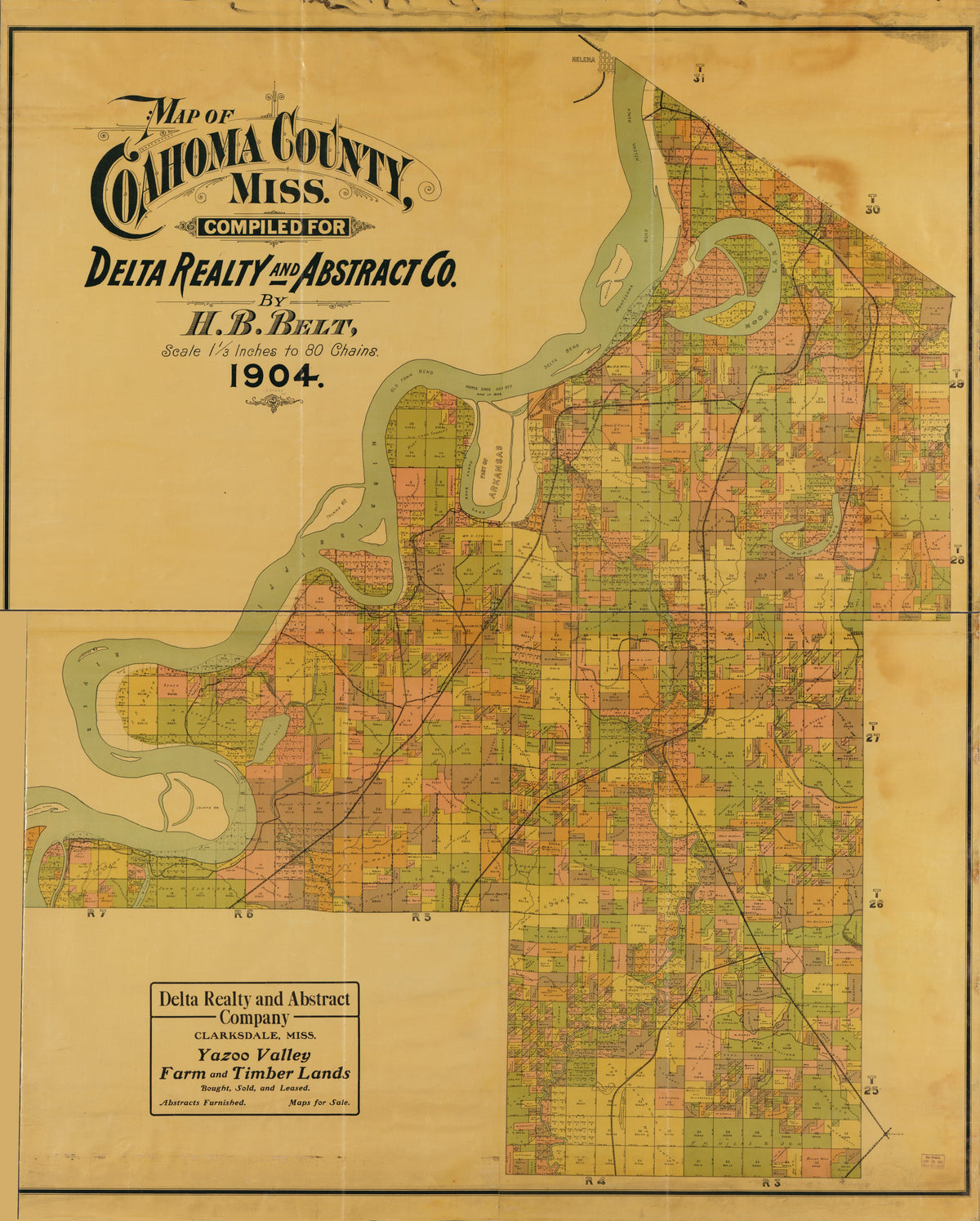 Map of Coahoma County, Mississippi : Compiled for Delta Realty and Abstract Co in 1904 by Relic Map Company