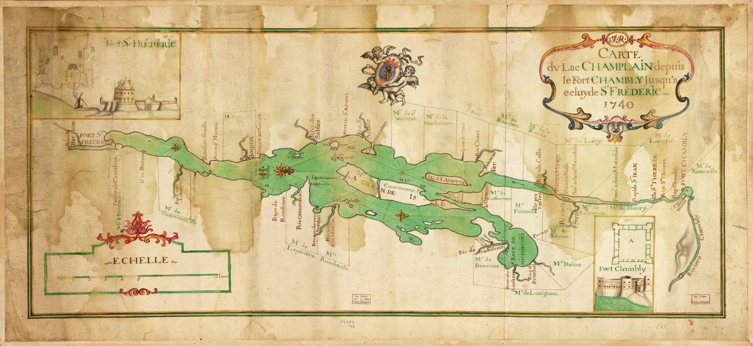 This old map of Carte Du Lac Champlain Depuis Le Fort Chambly Jusqu&