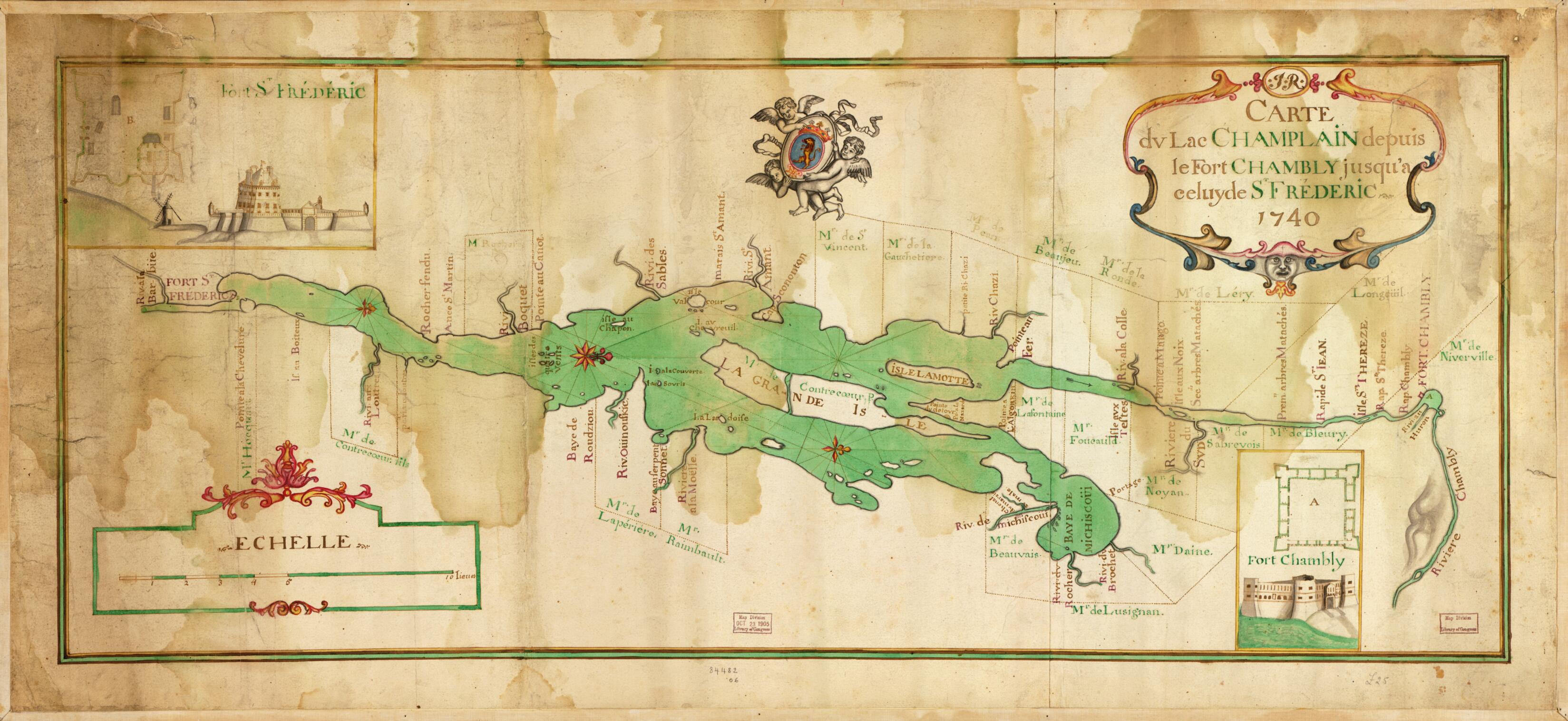 This old map of Carte Du Lac Champlain Depuis Le Fort Chambly Jusqu&