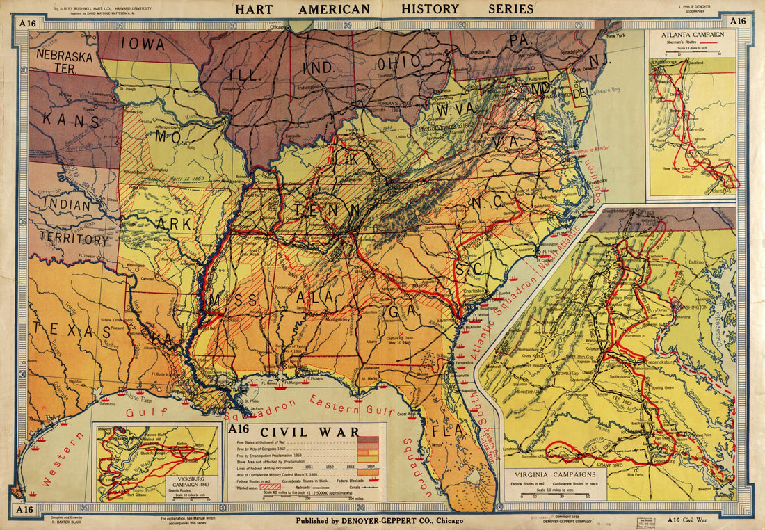 This old map of Bolton American History Maps from 1917 was created by R. Baxter Blair, Herbert Eugene Bolton, L. P. (Levinus Philippus) Denoyer,  Geppert Company, Albert Bushnell Hart, David Maydole Matteson in 1917