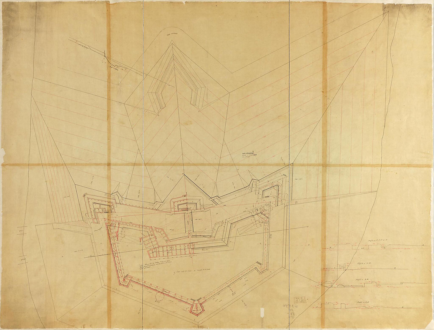 This old map of No. 2 Plan of Fort for Sta. Rosa Id., Pensacola Harbour, Shewing the General Dimensions and the Relations of the Several Parts of the Work from 1860 was created by  United States. War Department. Corps of Engineers in 1860