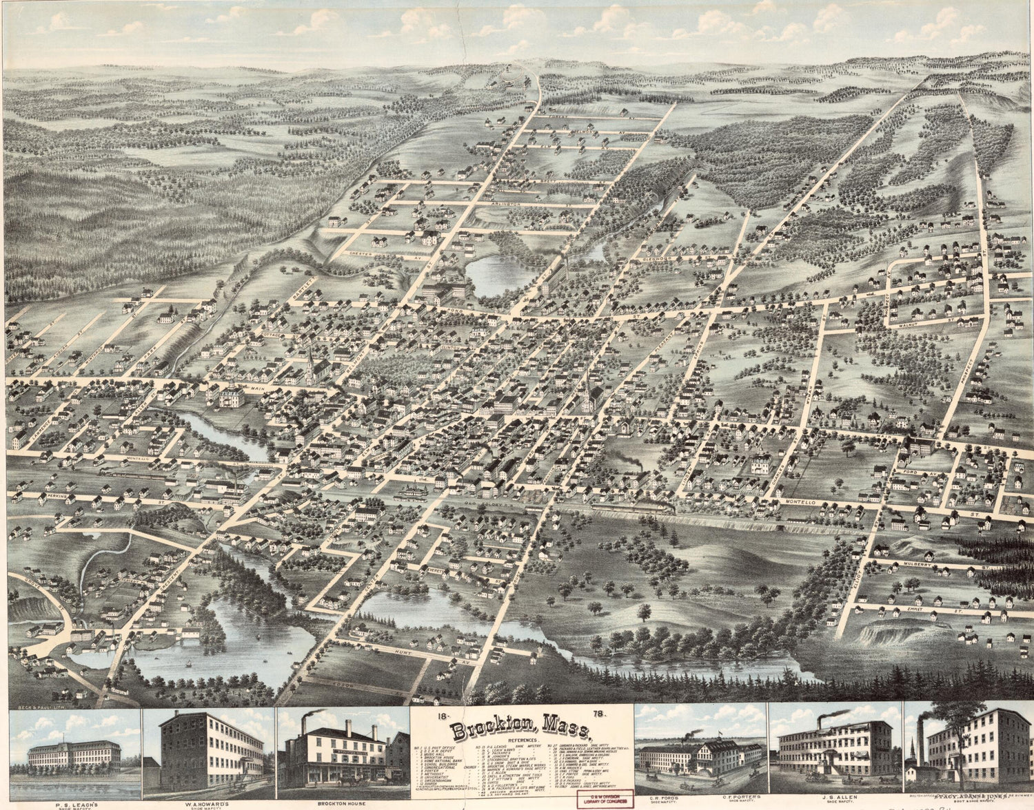 This old map of Brockton, Massachusetts : from 1878. (Brockton, Massachusetts) was created by  Beck &amp; Pauli in 1878