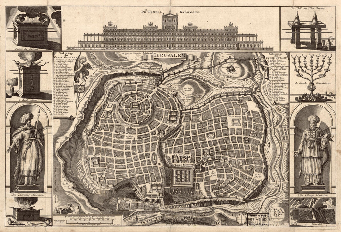 This old map of Ierusalem. (Jerusalem) from 1770 was created by Jan Van Jagen in 1770