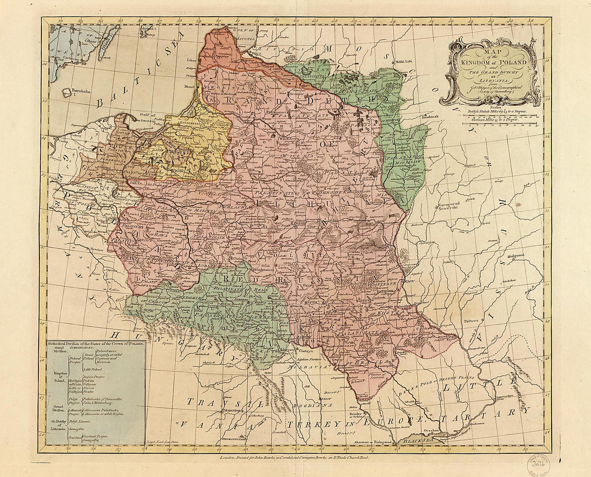 Map of the Kingdom of Poland : and the Grand Dutchy of Lithuania 1770 by Relic Map Company
