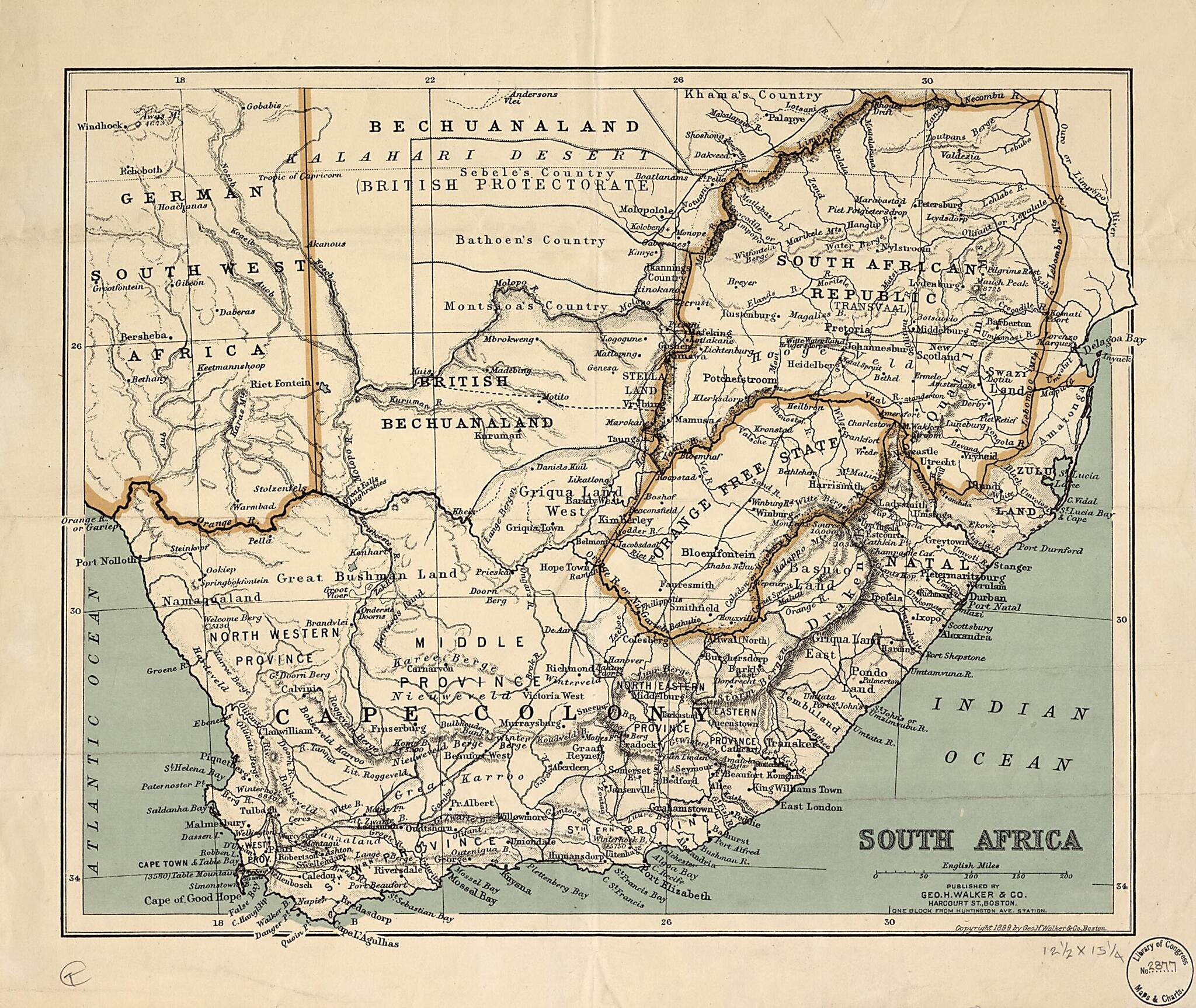 South Africa 1899 by Relic Map Company