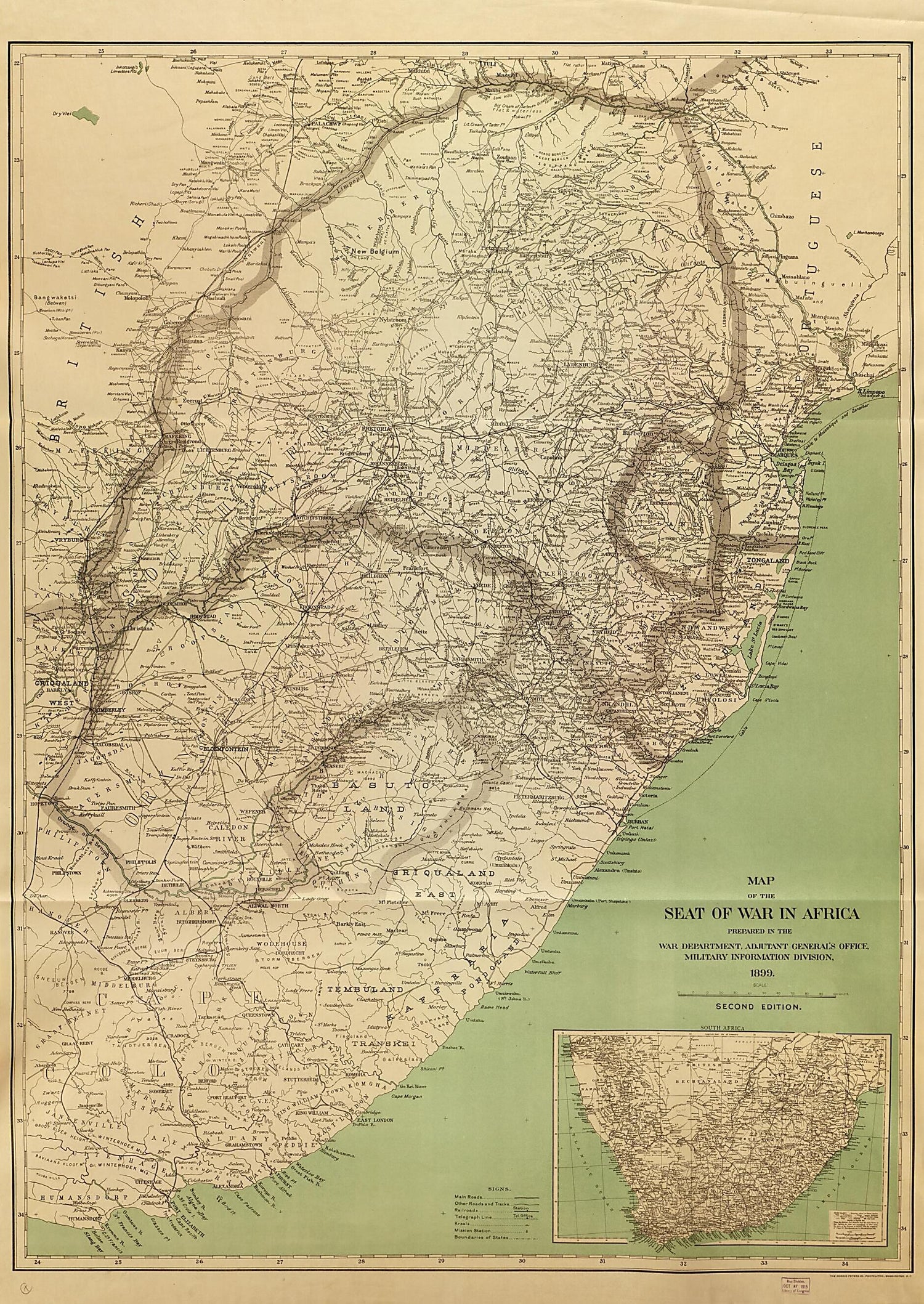 This old map of Map of the Seat of War In Africa from 1899 was created by  Norris Peters Co,  General&