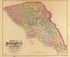 Map of Sonoma County, California : Showing New Boundary Lines of County and Townships, Private Claims and Ranches, Government Townships and Section Lines, Rail Roads and Public Roads, Water Works, Cities, Towns, School Districts, Etc 1884 by Relic Map Company