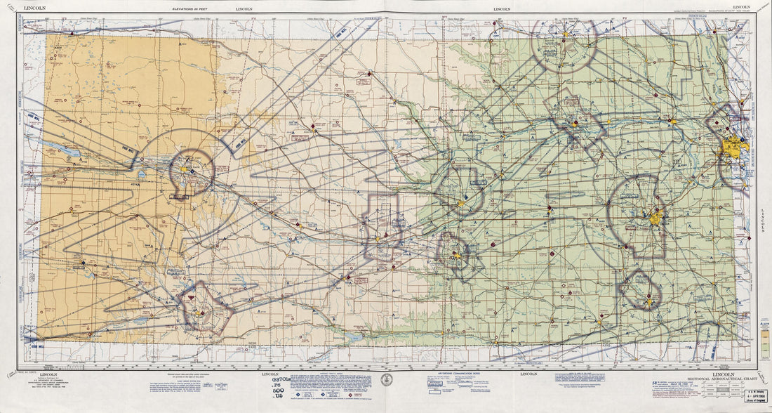 This old map of Sectional Aeronautical Charts : United States from 1927 was created by  National Ocean Survey,  U.S. Coast and Geodetic Survey,  United States. Federal Aviation Administration in 1927