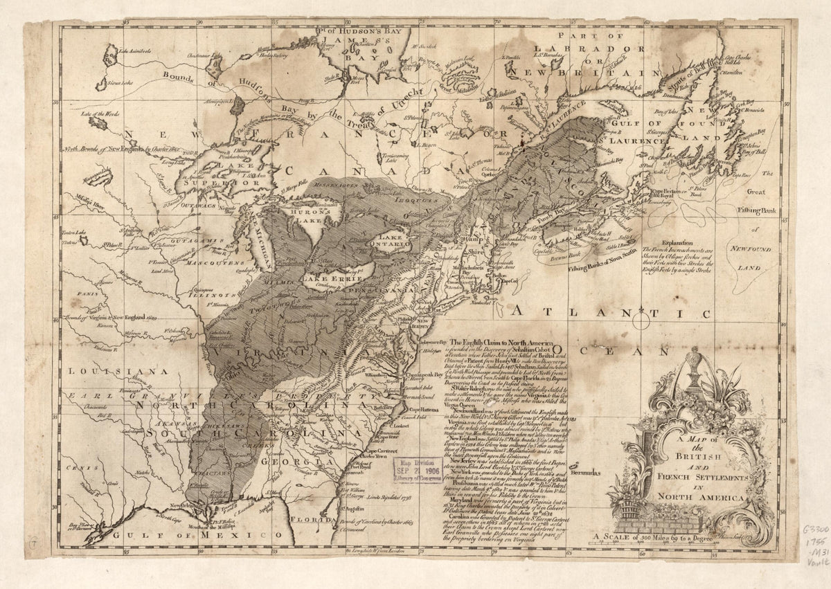 A Map of the British and French Settlements In North America 1755 by Relic Map Company