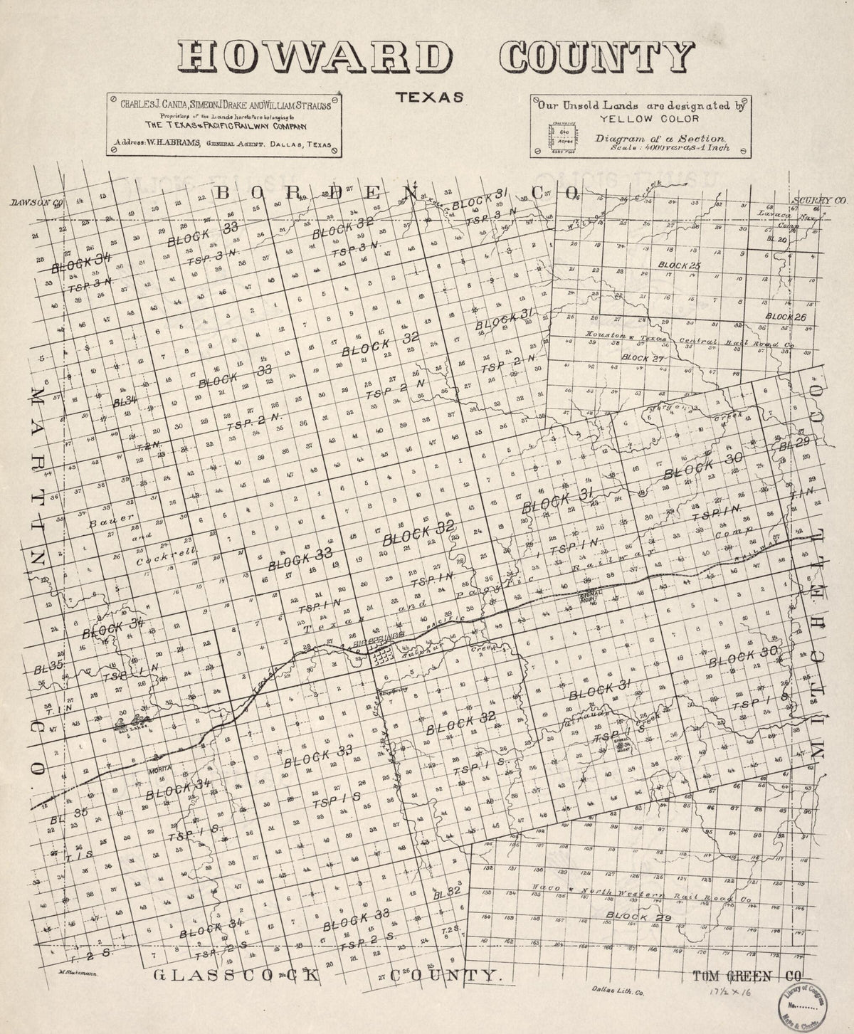 Howard County, Texas 1890 by Relic Map Company