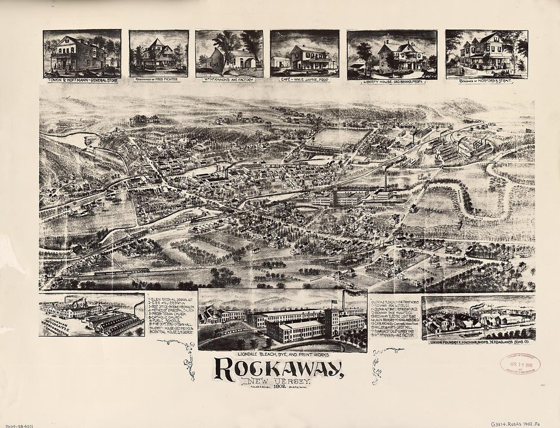 This old map of Rockaway, New Jersey from 1902 was created by  Fowler &amp; Bailey in 1902