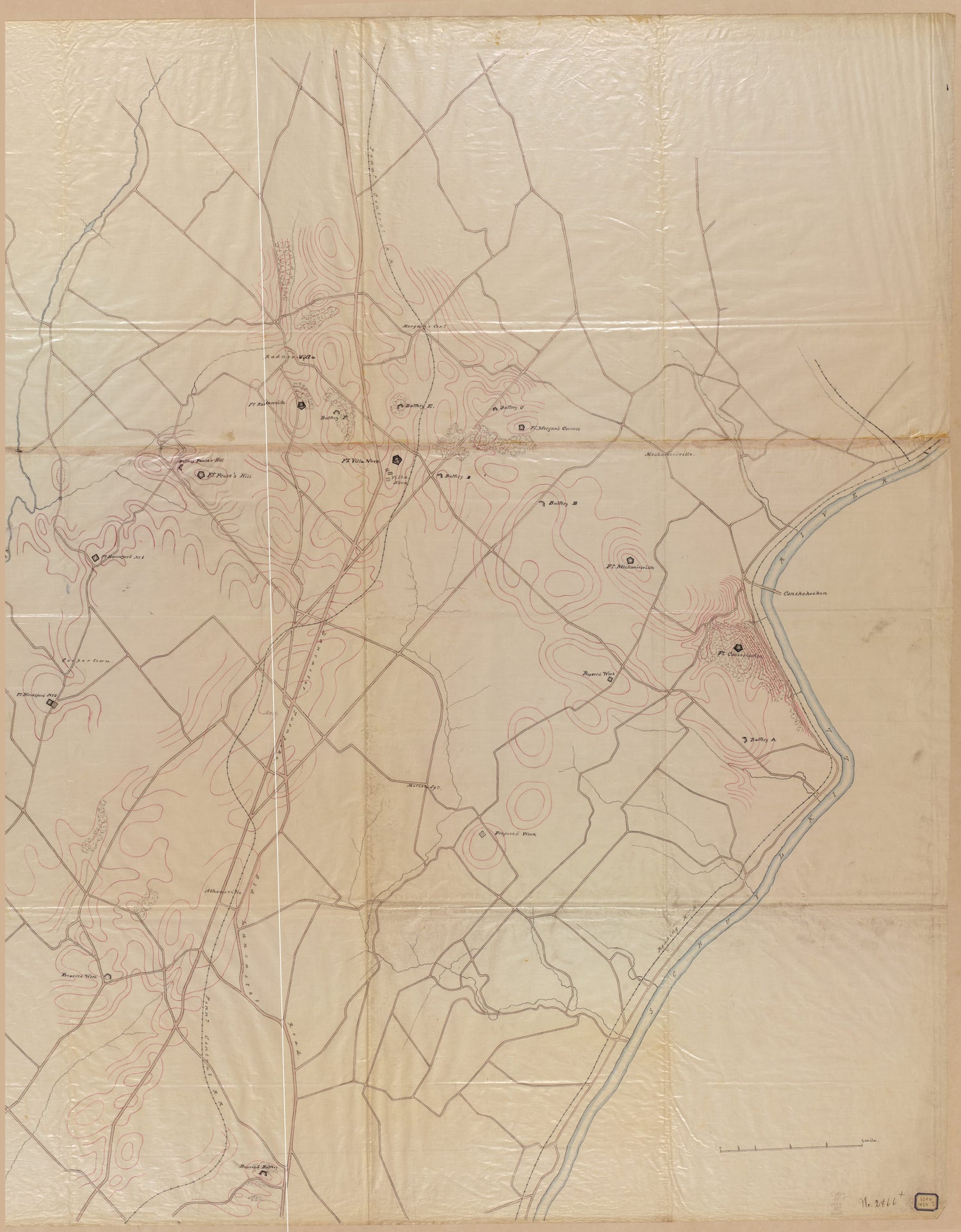 This old map of General Diagram : western Philadelphia City and Adjacent Portions of Delaware and Montgomery Counties, Pennsylvania from 1863 was created by A. D. (Alexander Dallas) Bache,  United States Coast Survey in 1863