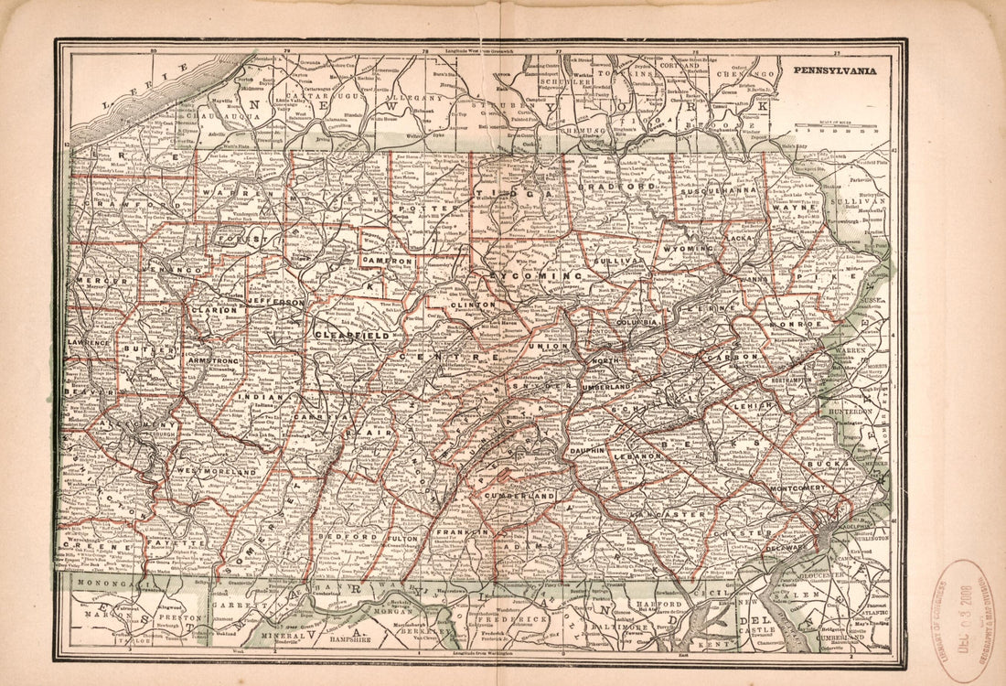 This old map of Pennsylvania from 1894 was created by Ill.) Werner Company (Chicago in 1894