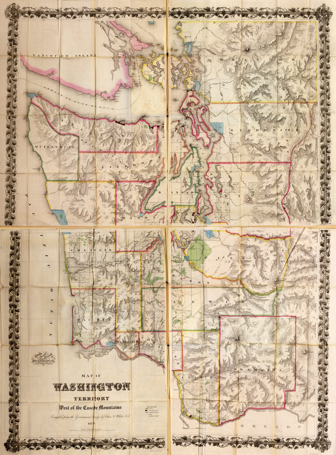 This old map of Map of Washington Territory : West of the Cascade Mountains (Washington Territory) from 1870 was created by  G.W. &amp; C.B. Colton &amp; Co, Charles A. White, Charles A. (Charles Abiathar) White in 1870