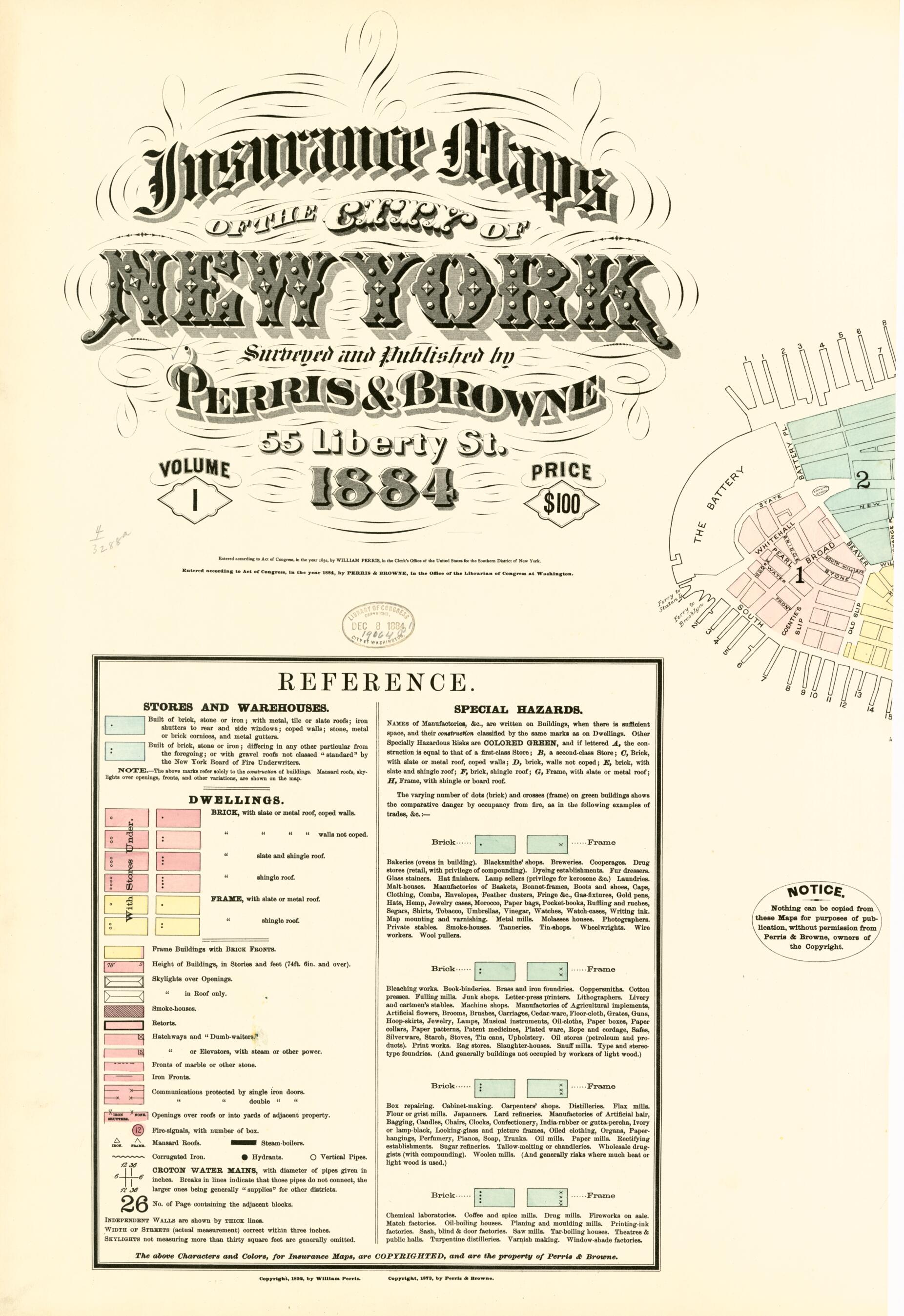 This old map of Insurance Maps of the City of New York from 1879 was created by  Perris &amp; Browne in 1879