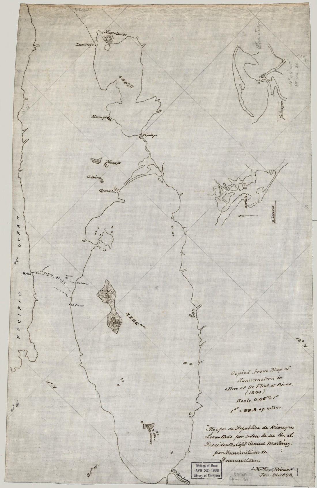 This old map of Mapa De Republica De Nicaragua : Levantado Por Orden De Su Ex. El Presidente, Cap&