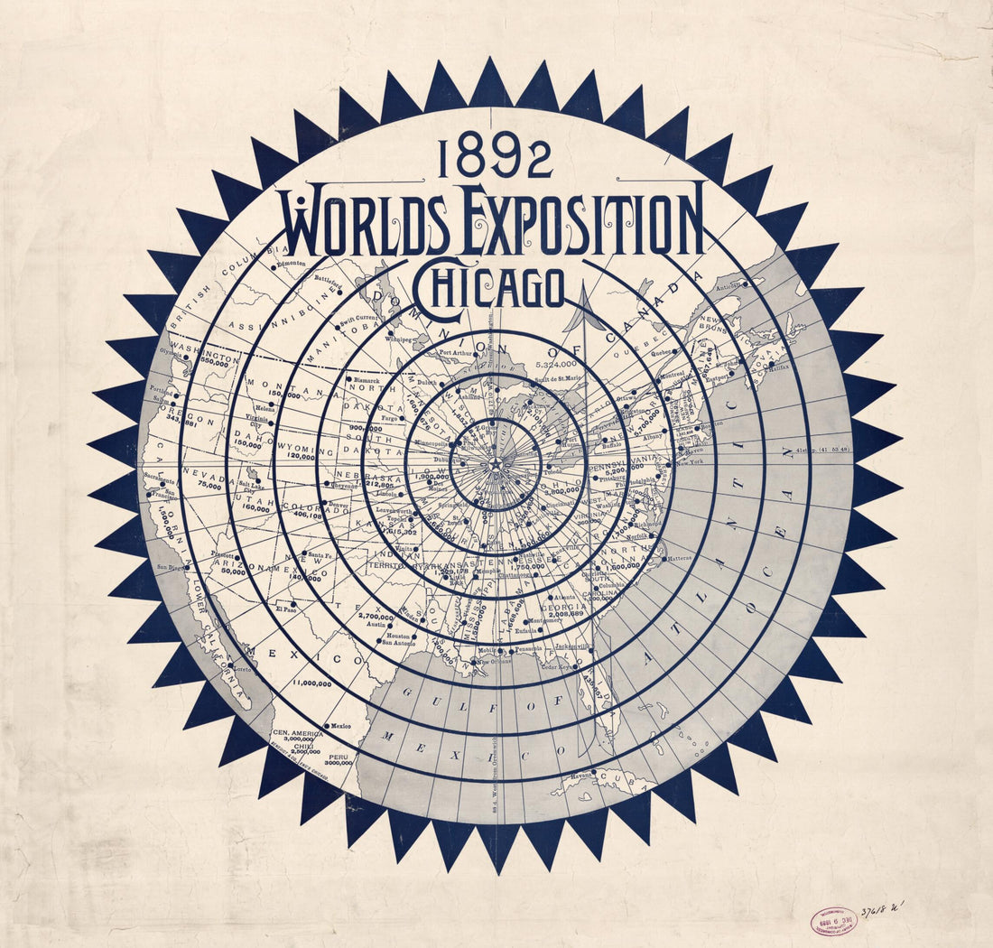 This old map of Worlds Exposition, Chicago from 1892 was created by  World&