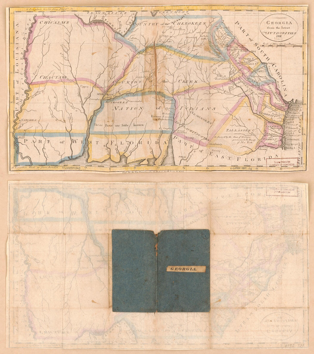 This old map of Georgia, from the Latest Authorities from 1831 was created by Esther Prentiss Low in 1831